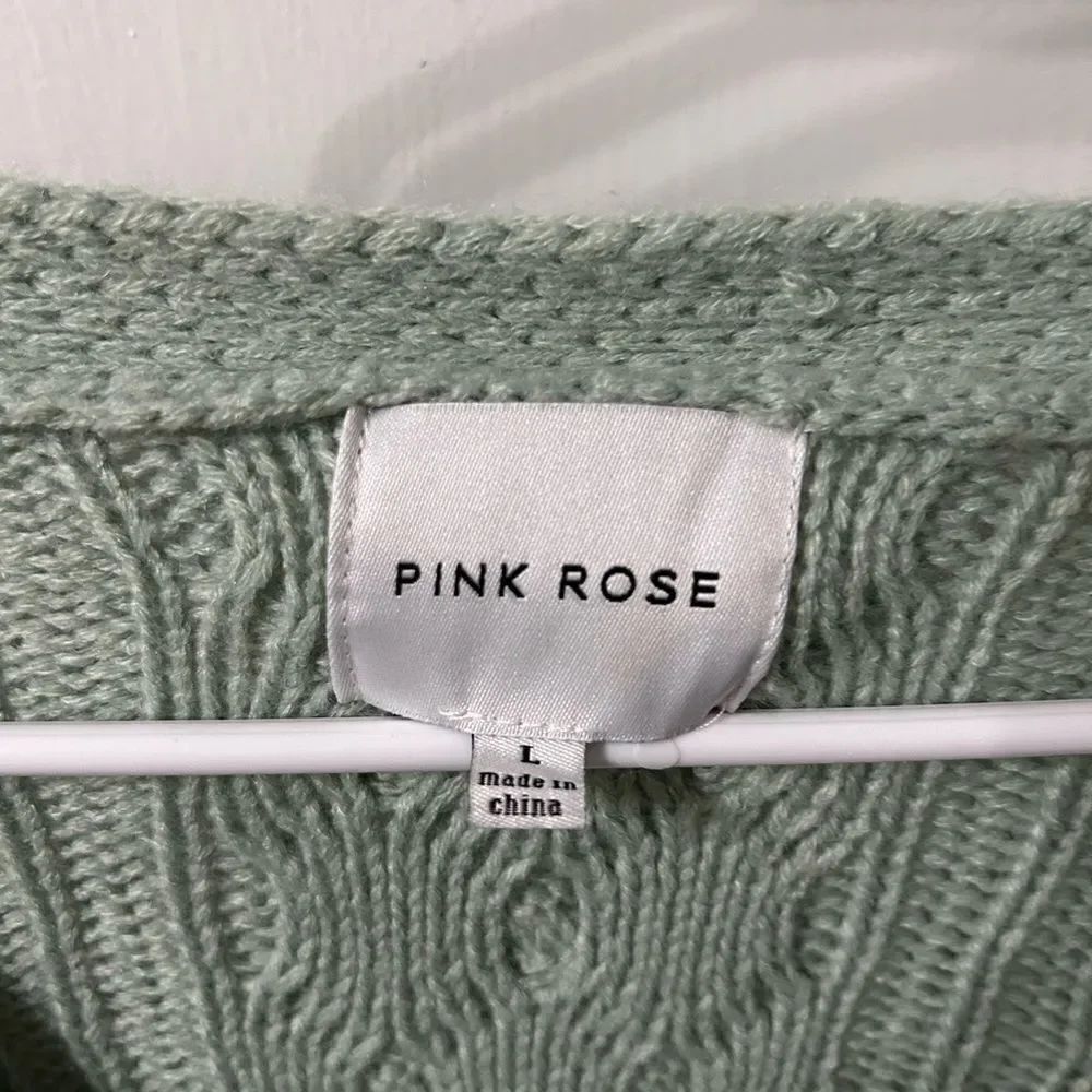 Cable mint Green Sweater - Picture 3 of 5